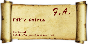 Für Aminta névjegykártya